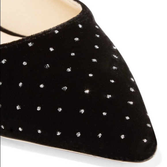 Jimmy Choo Erin Glittered Velvet Slingback Pumps - Picture 6 of 7